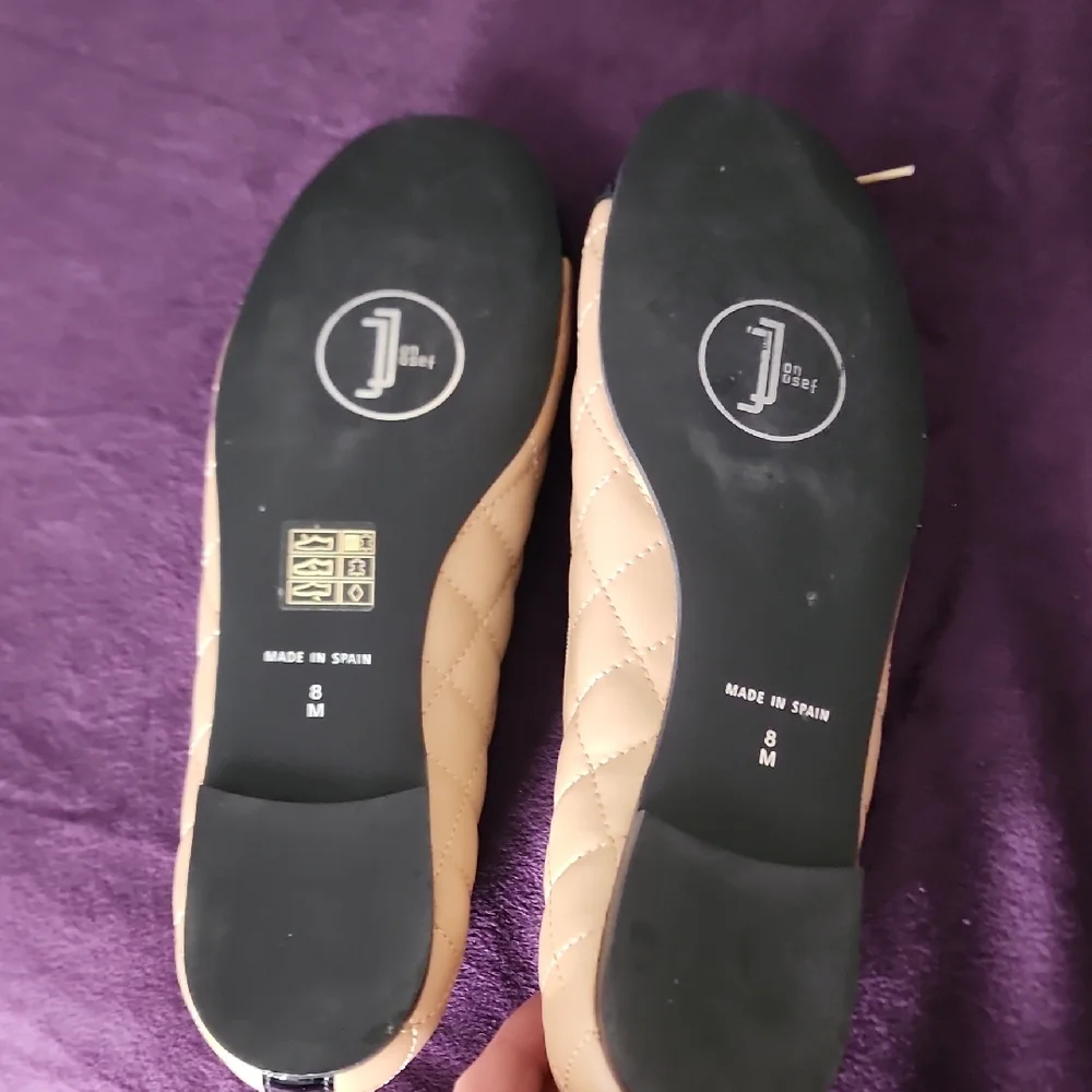 Jon Josef Quilted Beige and Black Flats - Picture 4 of 8
